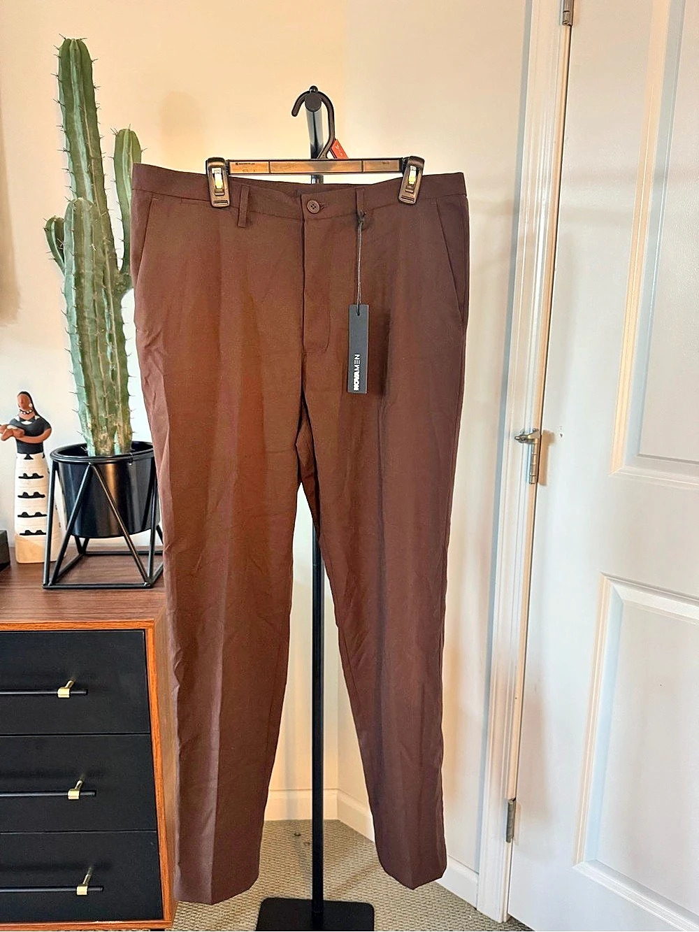 Nova Men The Move Stretch Slim Trouser Brown Waist 36 NWT
